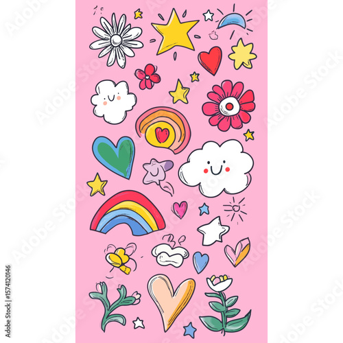 Cute backgrounds art illustrations elements vector