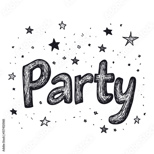 Word illustration background party vector