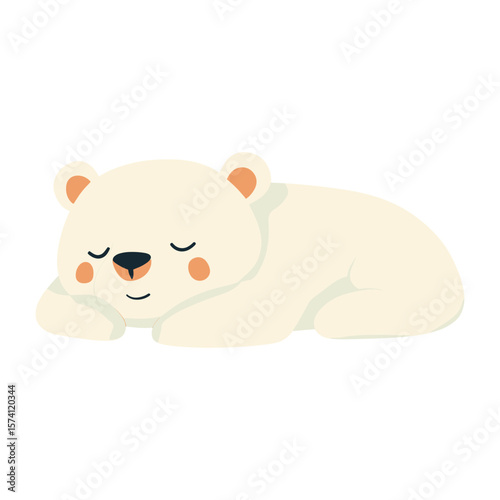 Sleeping bear illustration animal cute vector