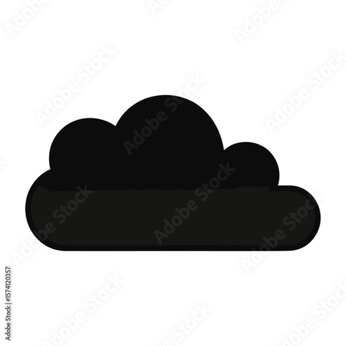 Cloud silhouette simple black vector