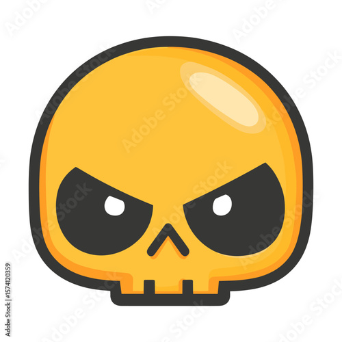 Big head skull emoji design illustration minimalist vector