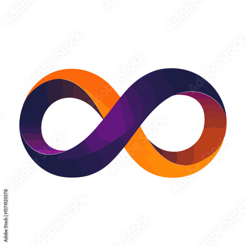 Simple gradient infinity symbol design logo illustration vector