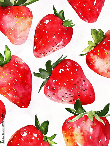 watercolor strawberries 