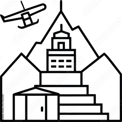 Ice hospital dome structure with a cold chamber symbol