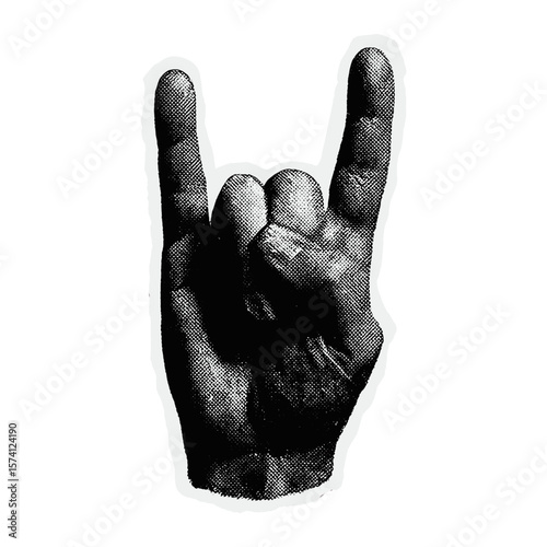 Rock hand gesture illustration  vector