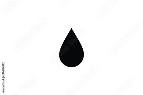 Simple Black Water Drop Silhouette