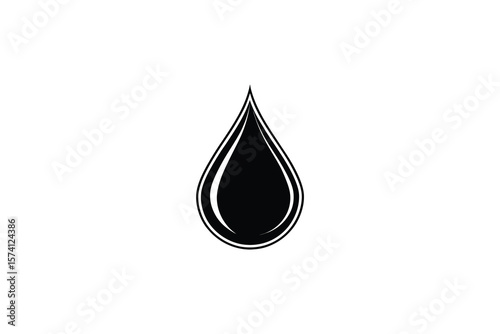 Simple Black Oil Drop Silhouette