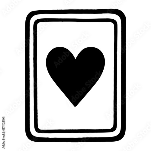 Minimalist heart card design vector