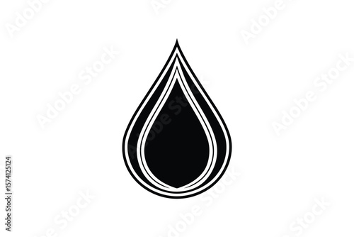 Abstract Water Drop Silhouette