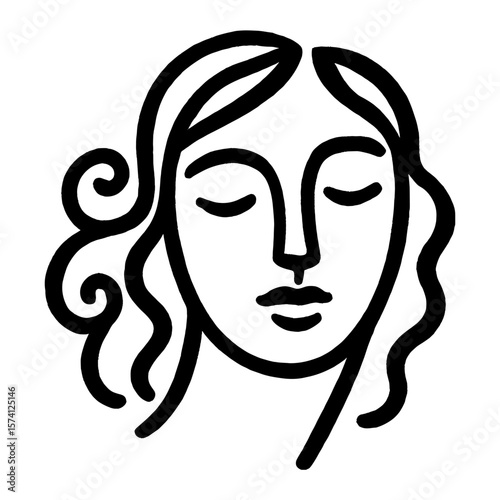 Minimalist abstract face illustration vector