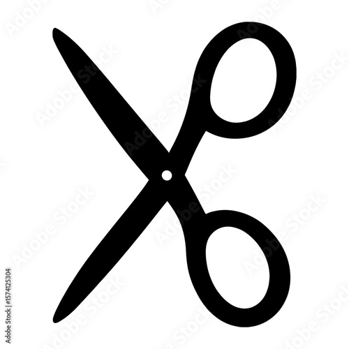 Minimalist black scissors silhouette vector