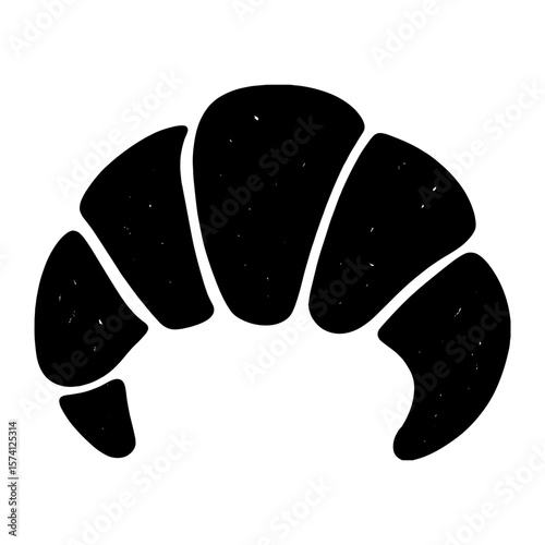 Minimalist croissant silhouette art vector