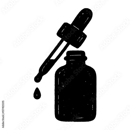 Minimalist dropper bottle illustration vector