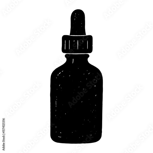 Minimalist black dropper bottle illustration vector