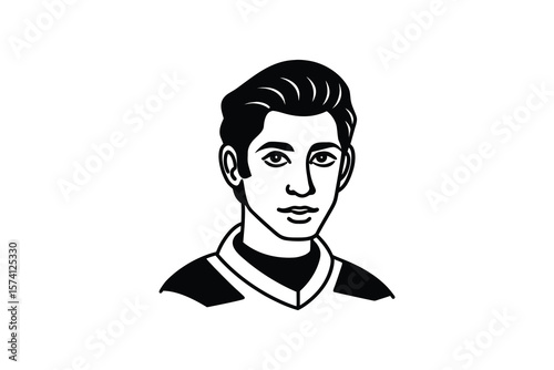 Stylish Man Silhouette Portrait Illustration