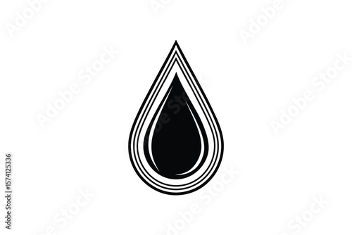 Abstract Water Drop Silhouette Design
