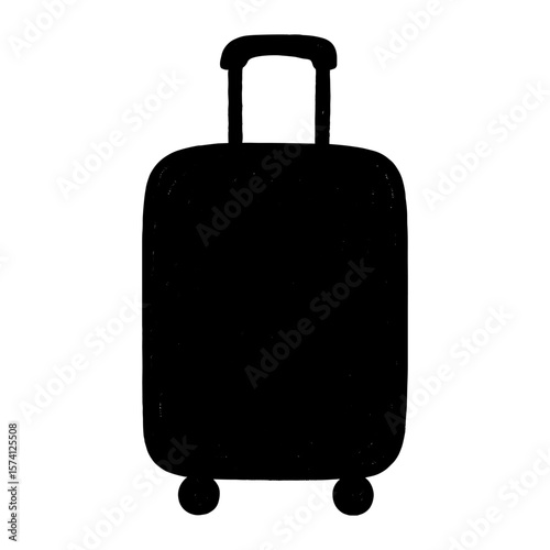 Minimalist suitcase travel icon vector
