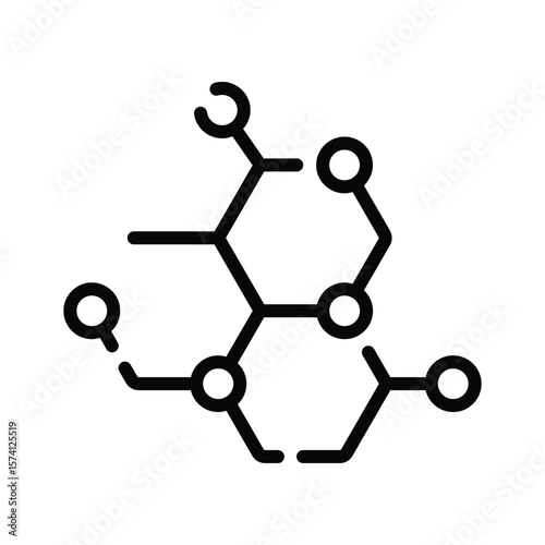 A customizable linear icon of molecular bonding structure