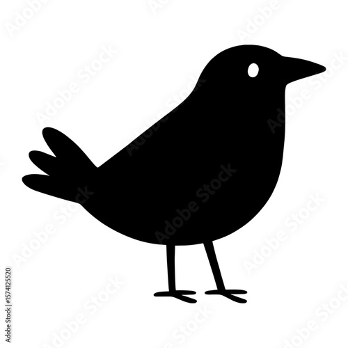 Minimalist black bird silhouette vector