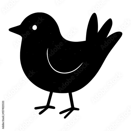 Minimalist black bird silhouette vector