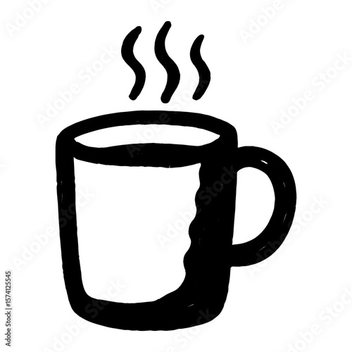Simple black coffee illustration vector