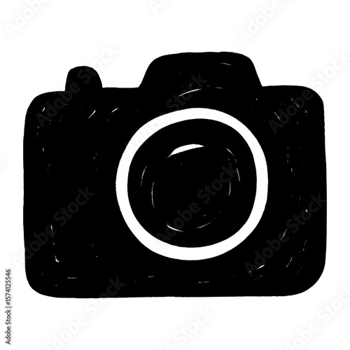 Minimalist camera silhouette illustration vector