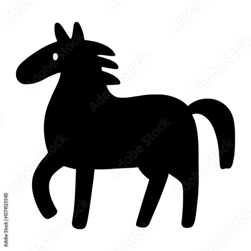 Minimalist black horse silhouette vector