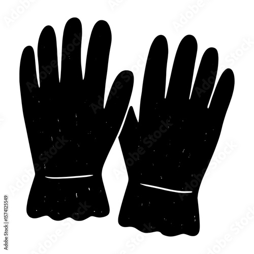 Elegant black gloves illustration vector