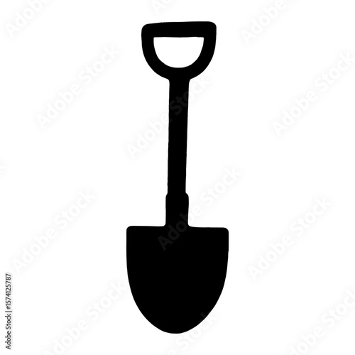 Minimalist shovel silhouette illustration vector