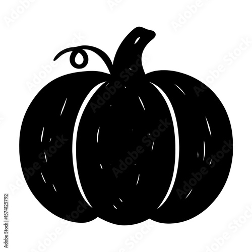 Minimalist black pumpkin silhouette vector