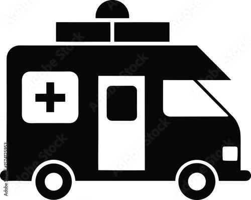 Medical caravan on wheels with a solar panel roof