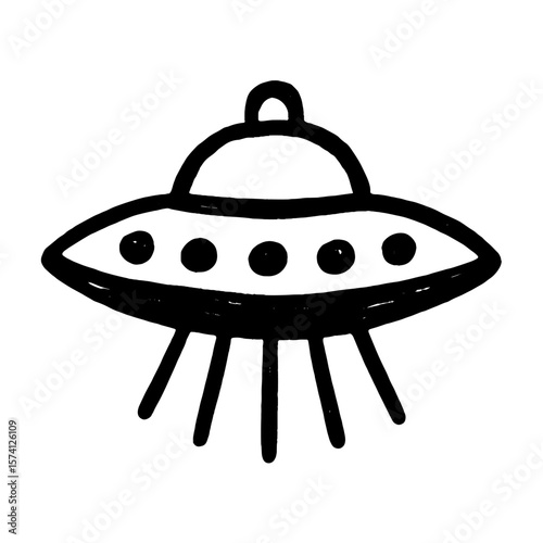 Simple UFO sketch illustration vector