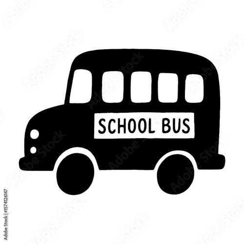 Vintage school bus silhouette illustration vector