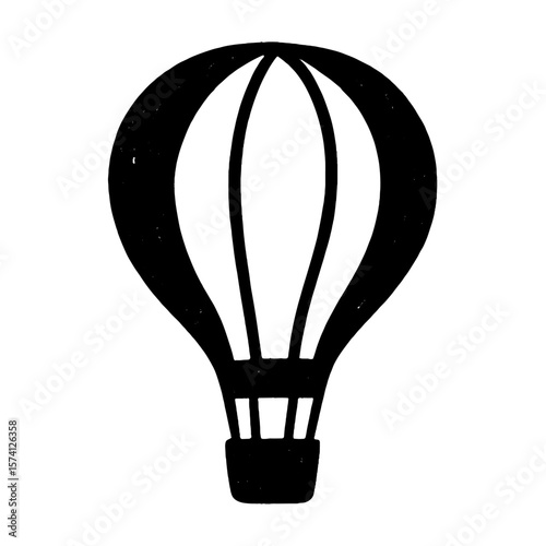 Minimalist hot air balloon silhouette vector