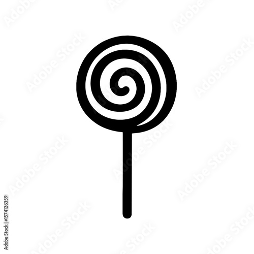 Spiral lollipop silhouette illustration vector