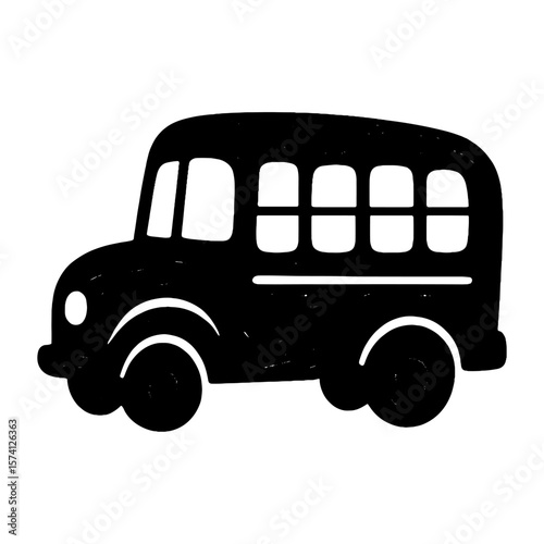 Vintage school bus silhouette illustration vector