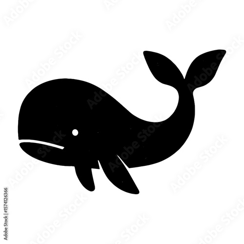 Silhouette whale ocean illustration vector