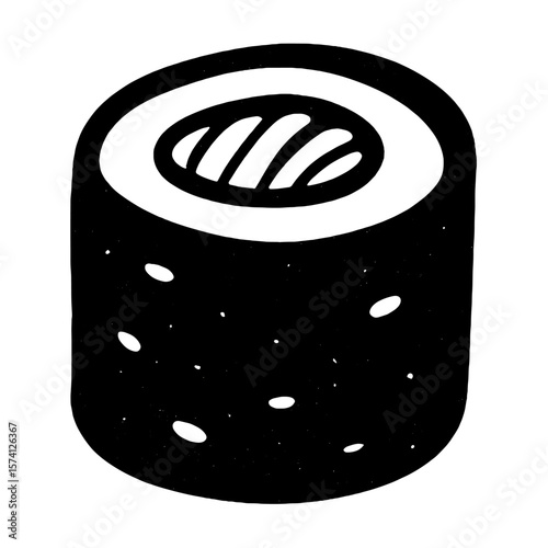 Minimalist sushi roll illustration vector