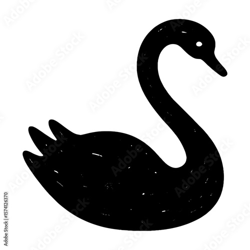 Elegant swan silhouette illustration vector