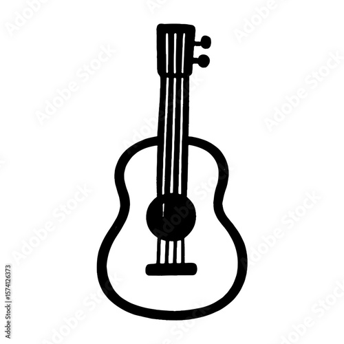 Minimalist guitar silhouette illustration vector