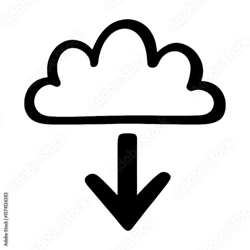 Cloud download icon illustration vector