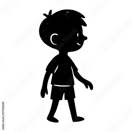 Silhouette child walking illustration vector