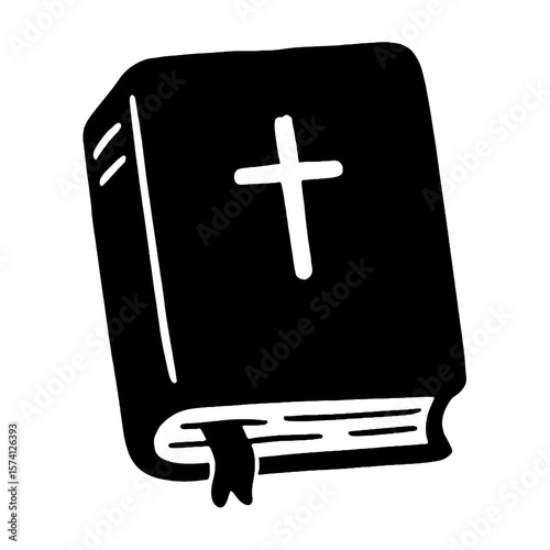 Simple hand-drawn Bible illustration vector