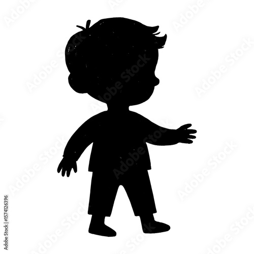 Silhouette child reaching out vector
