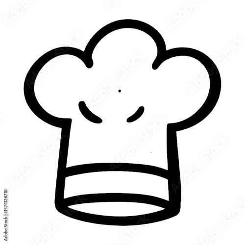 Chef hat line drawing illustration vector