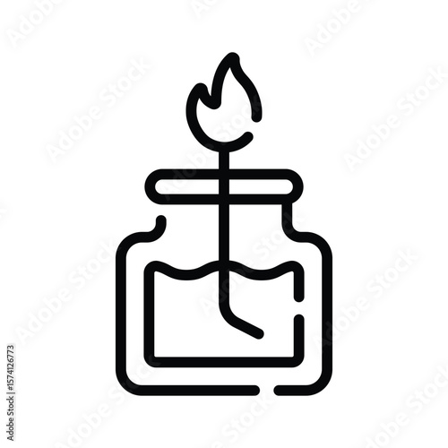 Have a look at this amazing line icon of oil lamp