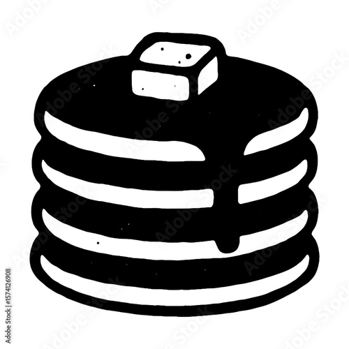 Pancakes with syrup illustration vector