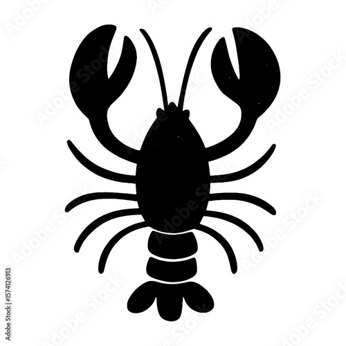 Silhouette lobster seafood icon vector