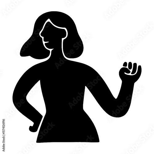 Confident silhouette woman illustration vector
