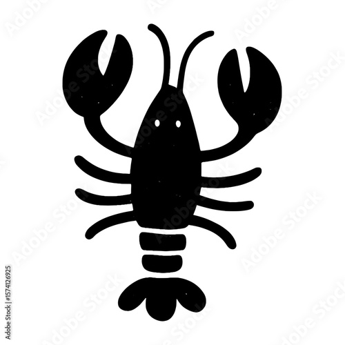Minimalist lobster silhouette illustration vector